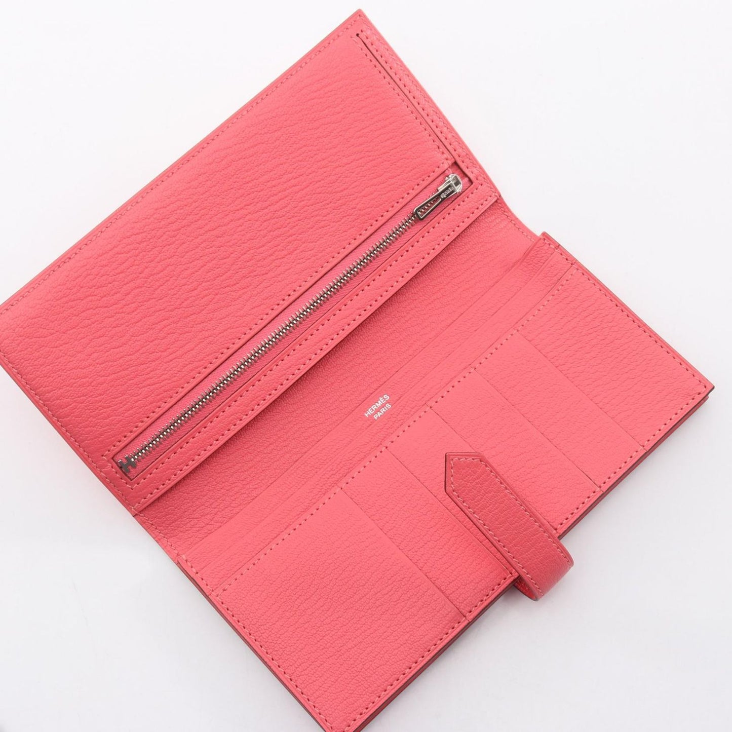 Hermes Bifold Wallet Bearn Souffle Pink Leather Rose Azalea — view 3
