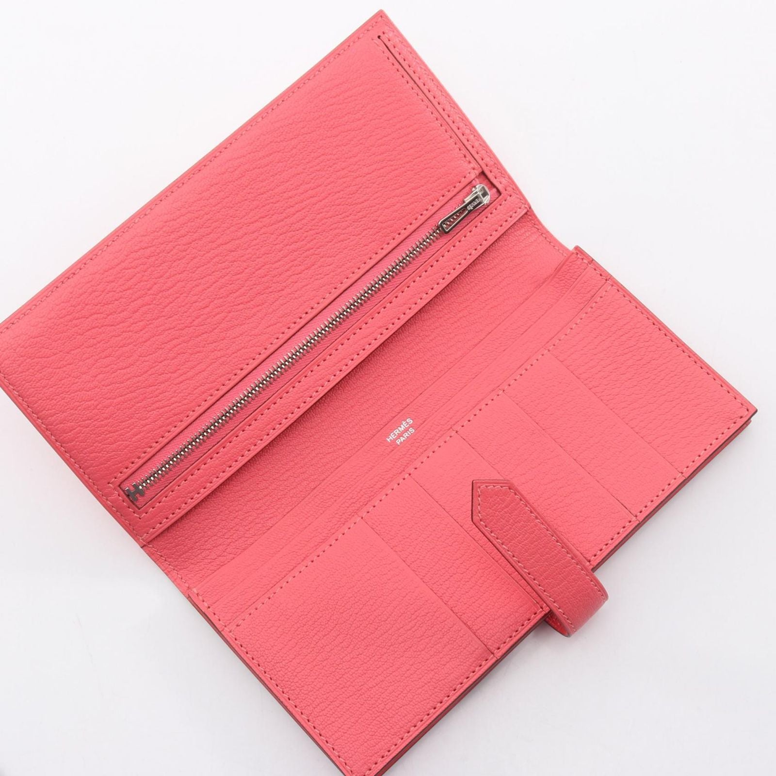 Hermes Bifold Wallet Bearn Souffle Pink Leather Rose Azalea — view 3