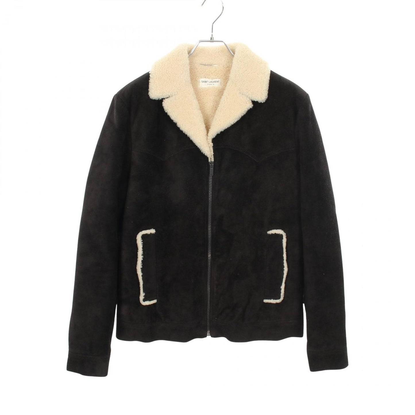 Saint Laurent Paris Shearling Jacket Boa Contrast Leather