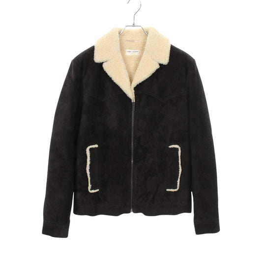 Saint Laurent Paris Shearling Jacket Boa Contrast Leather