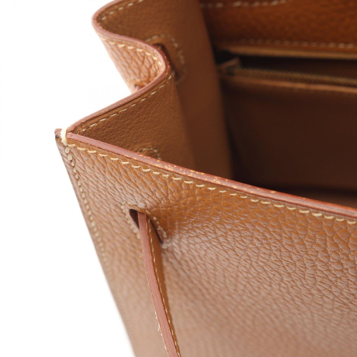 Hermes Handbag Kelly 32 Sellier 2-Way Natural Sable Leather — view 7