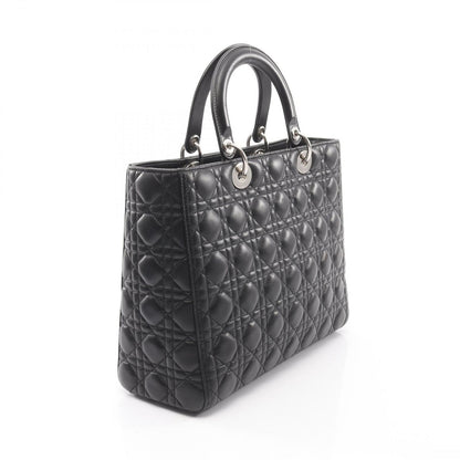 Dior Handbag Lady Dior Large Cannage 2-Way Black Leather Lady Dior Tote — view 2