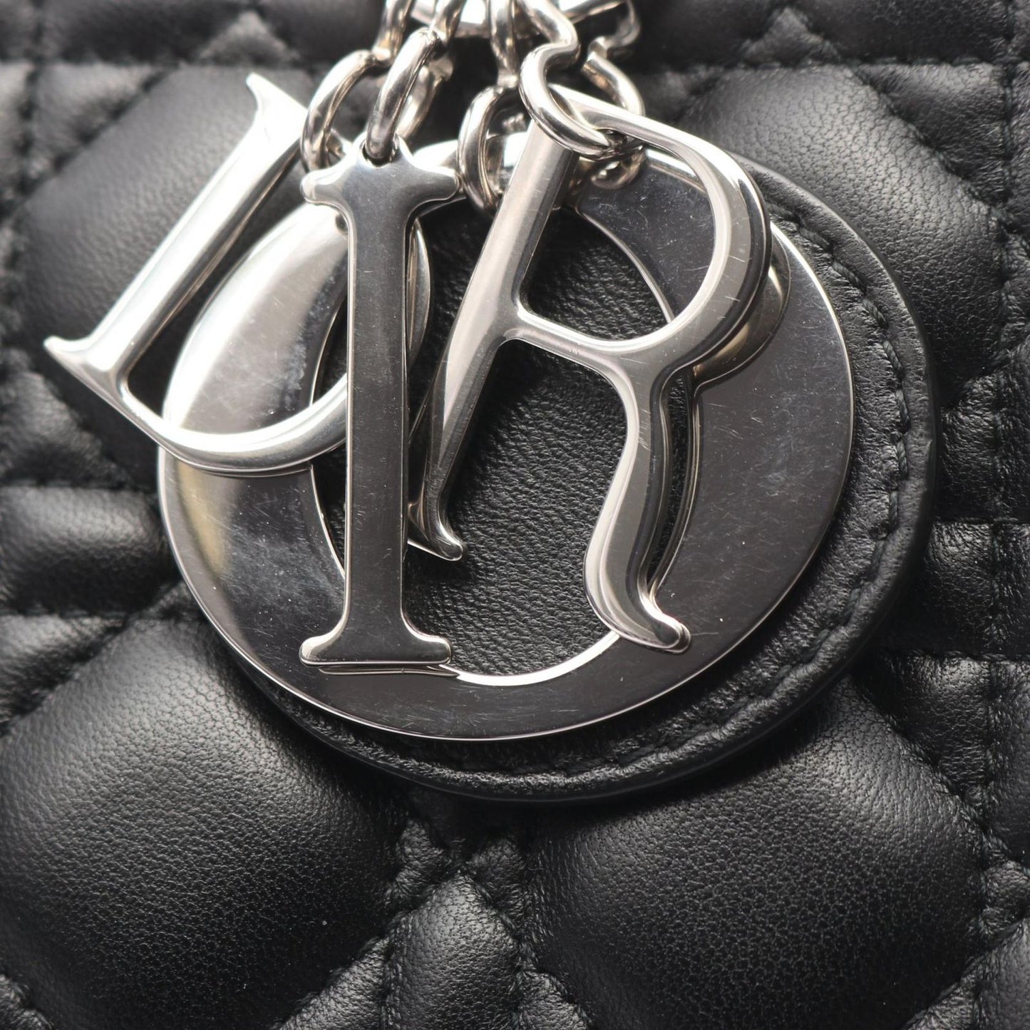Dior Handbag Lady Dior Large Cannage 2-Way Black Leather Lady Dior Tote — view 7