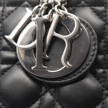 Dior Handbag Lady Dior Large Cannage 2-Way Black Leather Lady Dior Tote — view 7