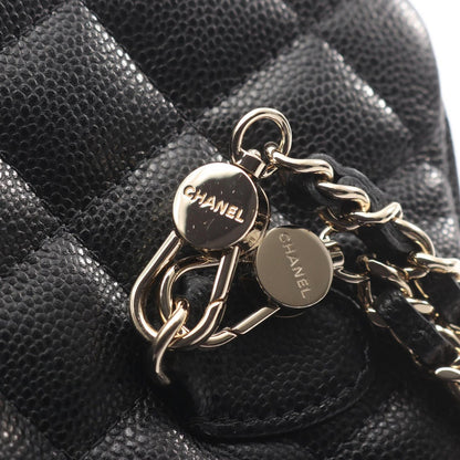 Chanel Backpack Quilted Black Caviar Leather Mini Chain — view 8