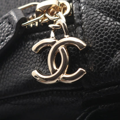 Chanel Backpack Quilted Black Caviar Leather Mini Chain — view 7