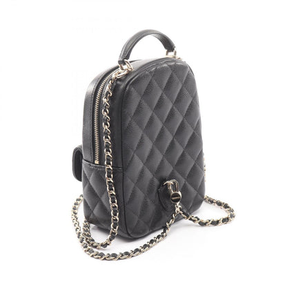 Chanel Backpack Quilted Black Caviar Leather Mini Chain — view 2
