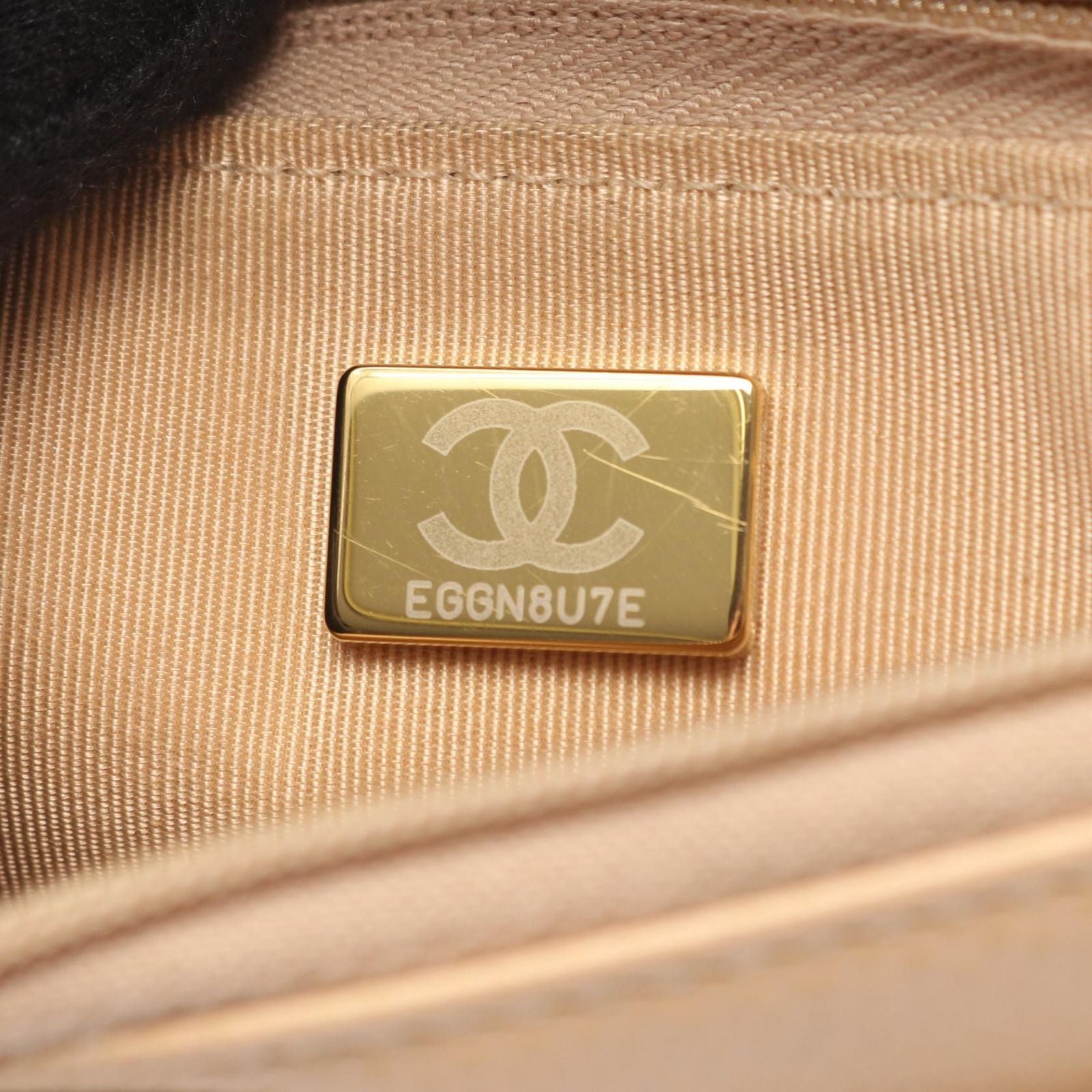 Chanel Shoulder Bag Quilted Beige Caviar Leather Chain Wallet — view 6