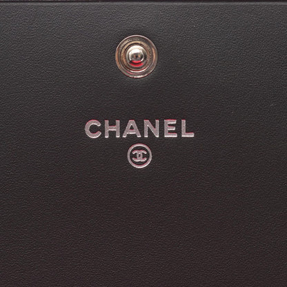 Chanel Bifold Wallet Cambon Line Black Enamel Leather Patent — view 5