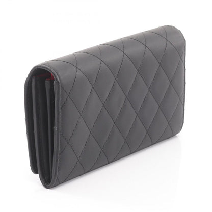 Chanel Bifold Wallet Cambon Line Black Enamel Leather Patent — view 2