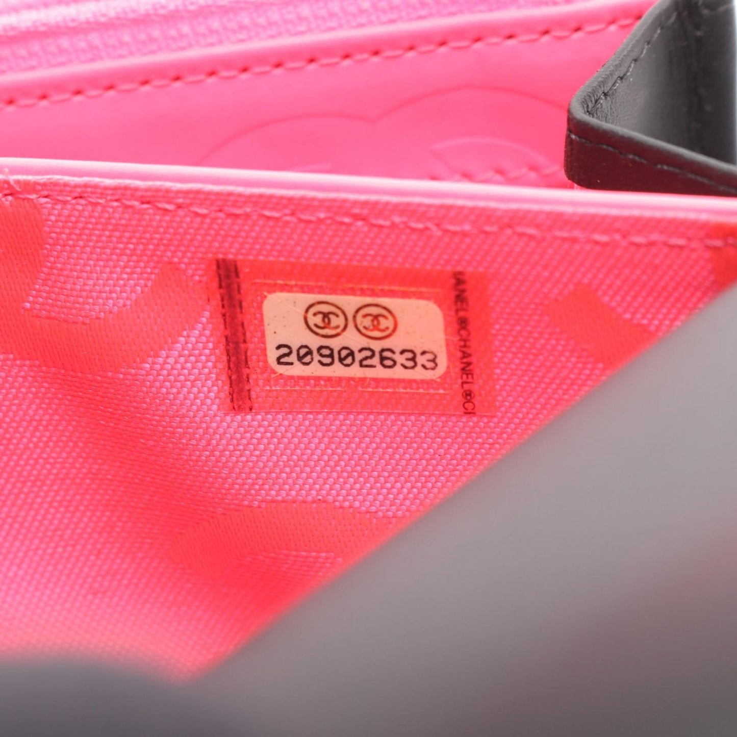 Chanel Bifold Wallet Cambon Line Black Enamel Leather Patent — view 6