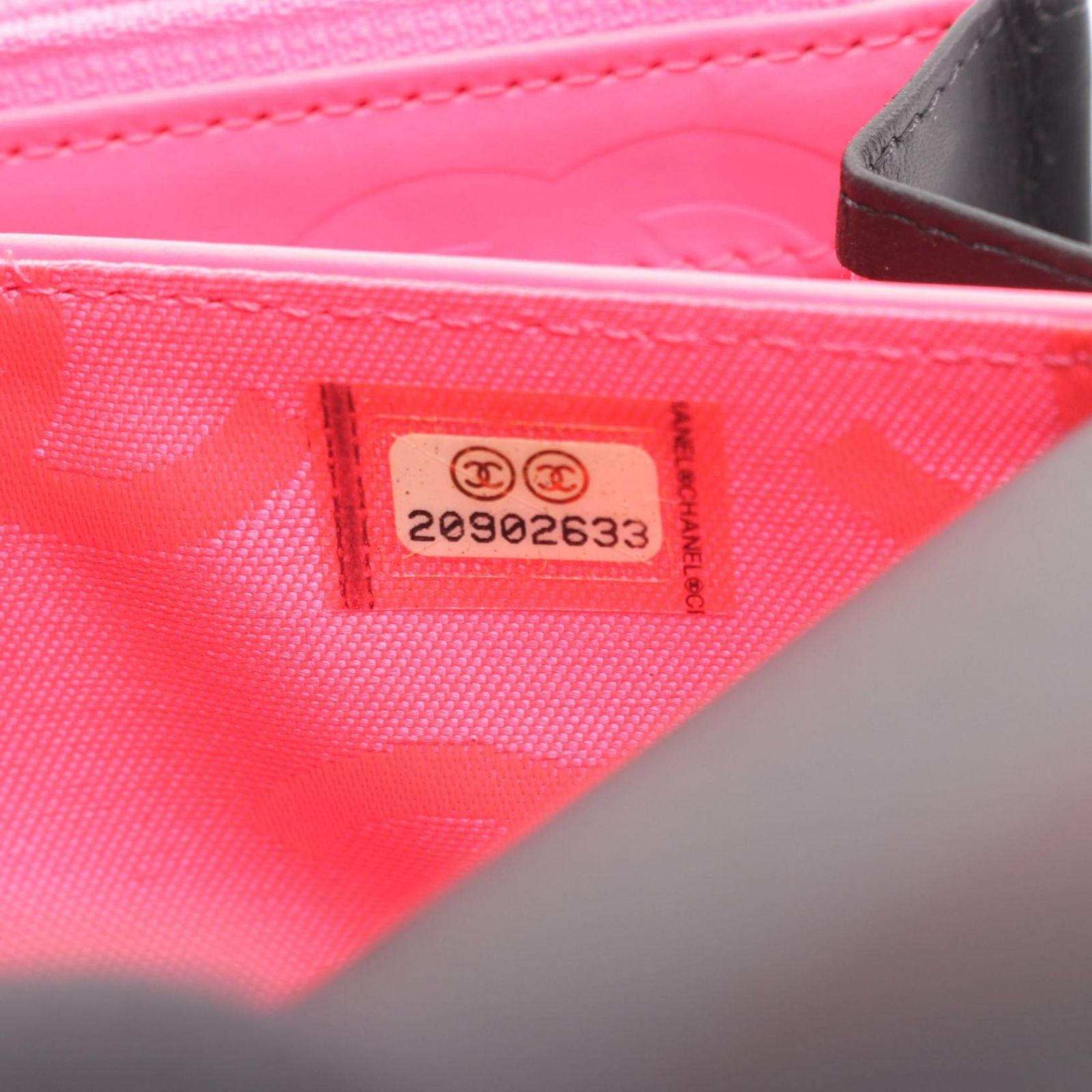 Chanel Bifold Wallet Cambon Line Black Enamel Leather Patent — view 6
