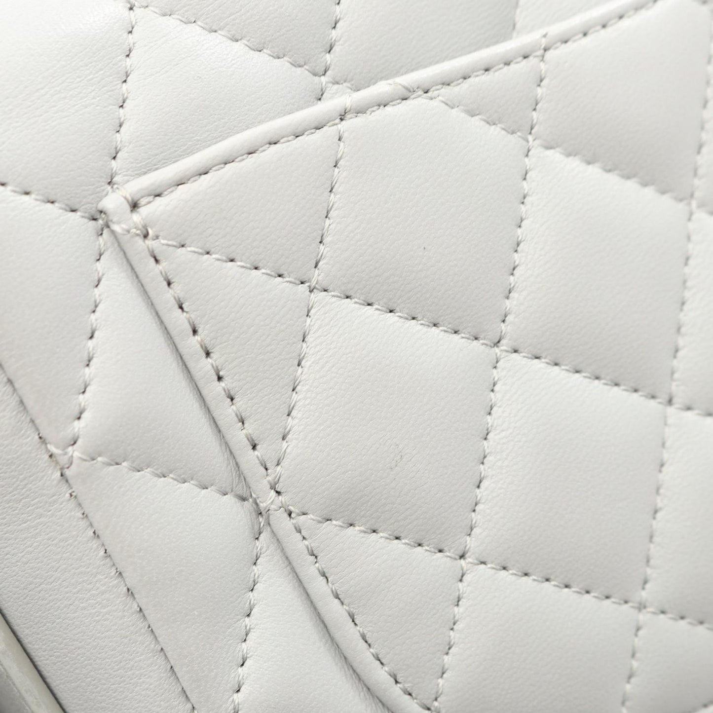 Chanel Shoulder Bag Quilted Frill Gray Lambskin — view 8