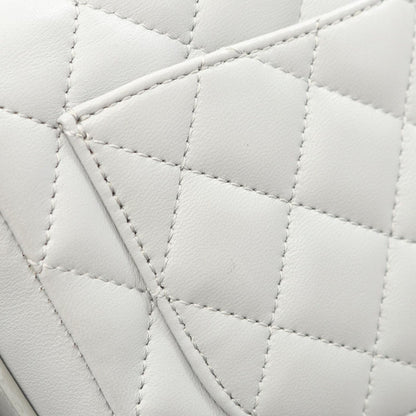 Chanel Shoulder Bag Quilted Frill Gray Lambskin — view 8
