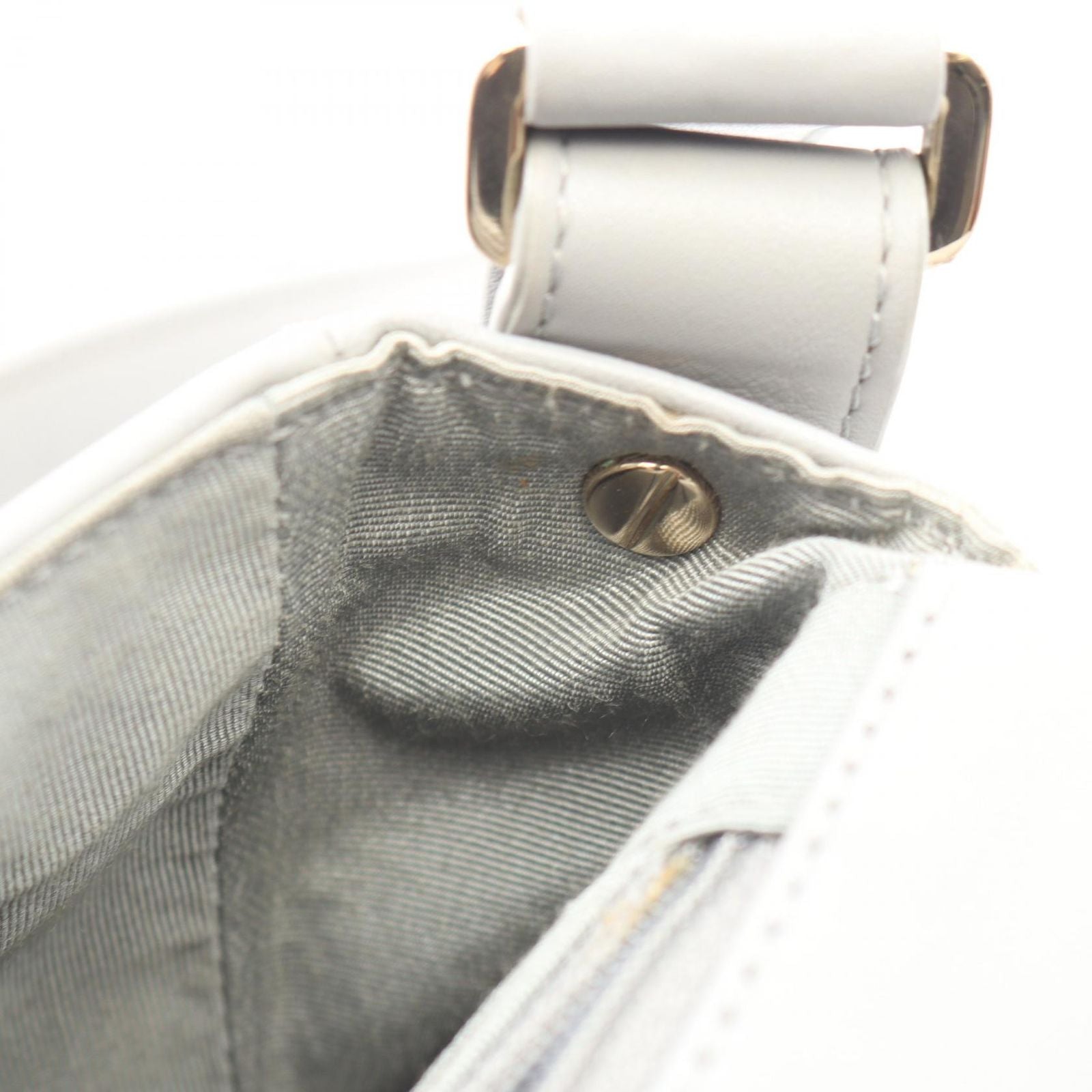 Chanel Shoulder Bag Quilted Frill Gray Lambskin — view 9