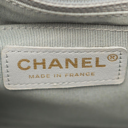 Chanel Shoulder Bag Quilted Frill Gray Lambskin — view 4