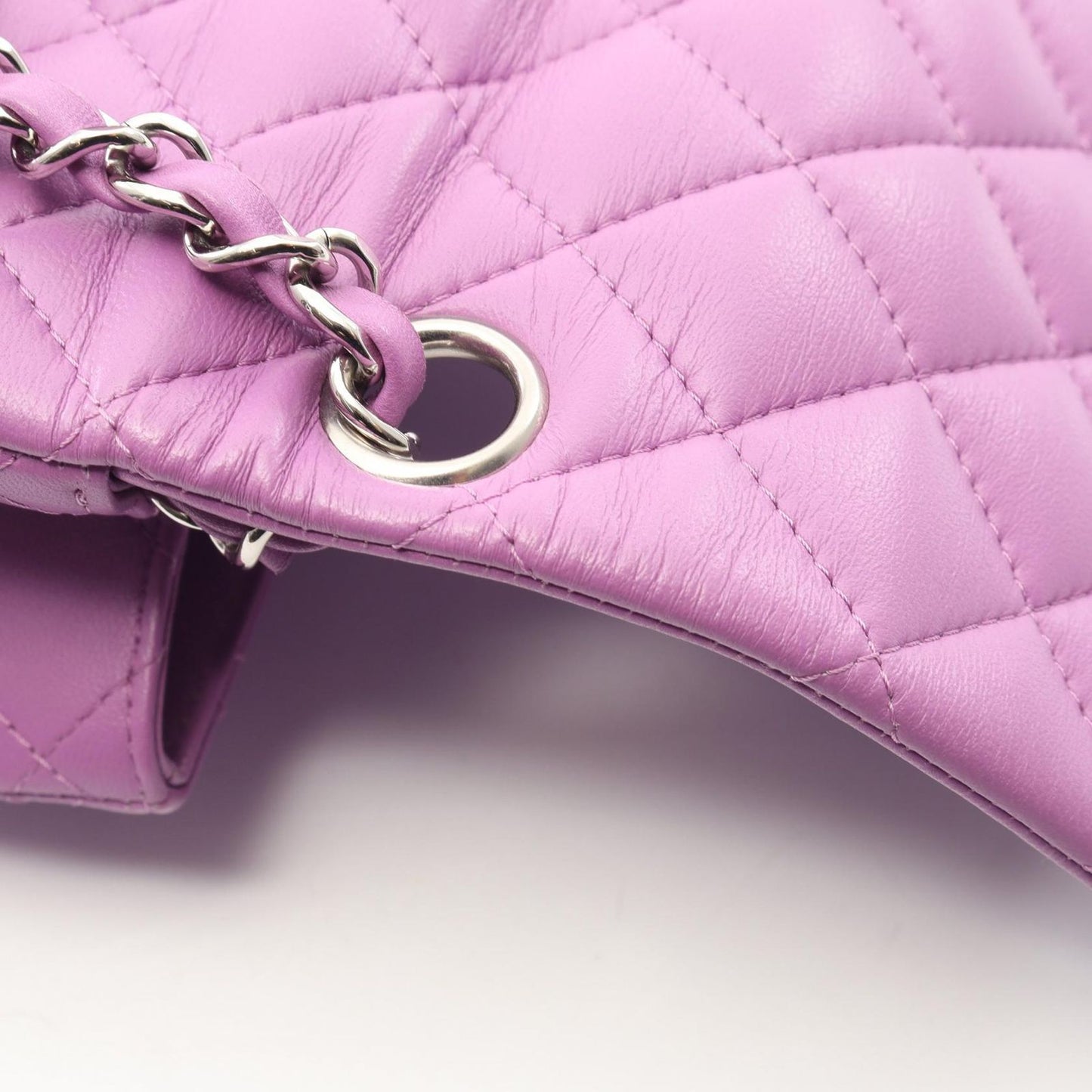 Chanel Shoulder Bag Mini Quilted Purple Lambskin Chain — view 7