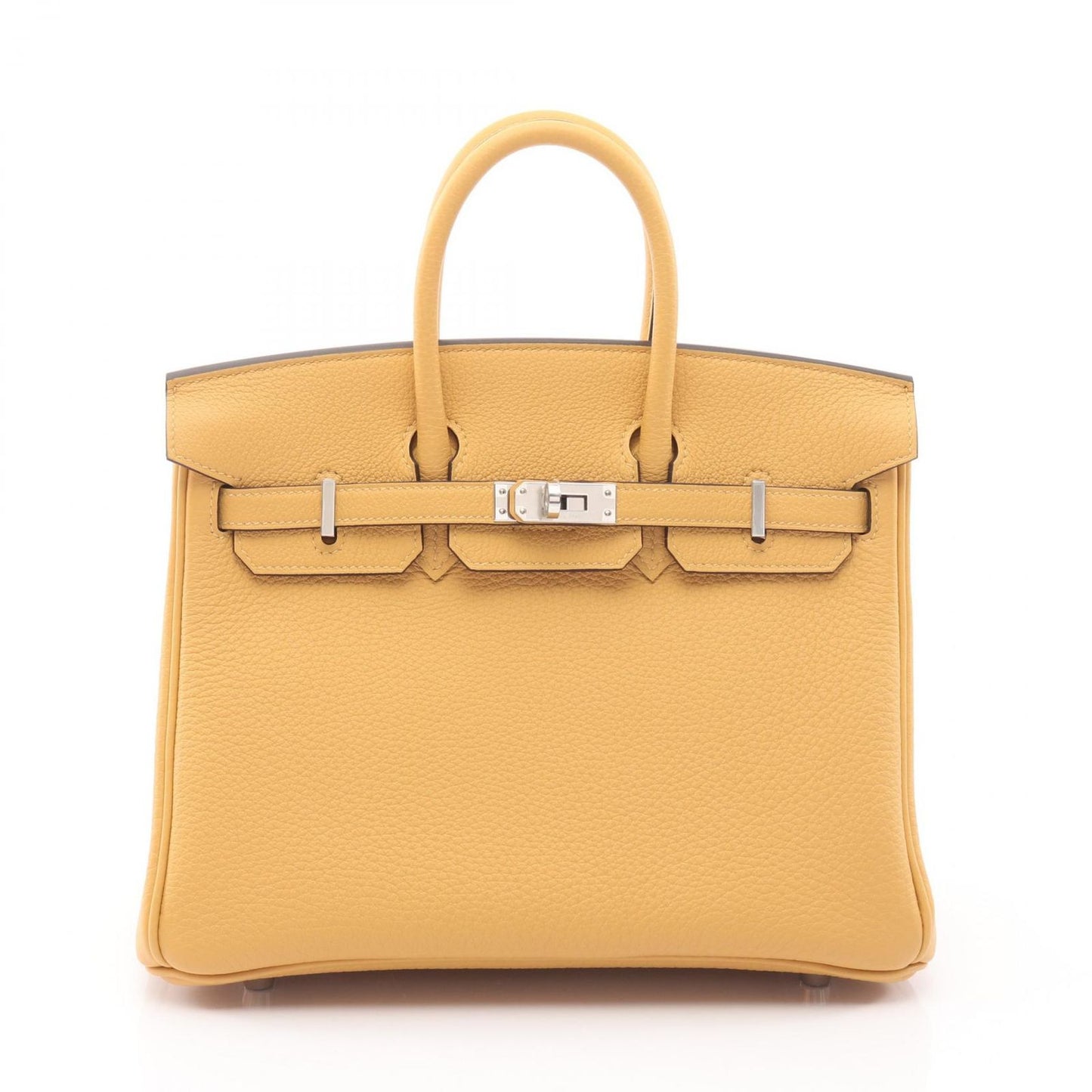Hermes Handbag Birkin 25 Orange Yellow Leather Paille