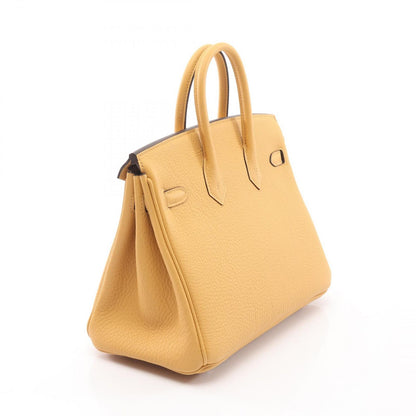 Hermes Handbag Birkin 25 Orange Yellow Leather Paille — view 2