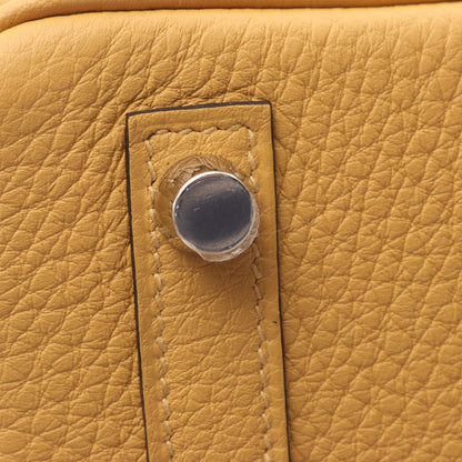 Hermes Handbag Birkin 25 Orange Yellow Leather Paille — view 7