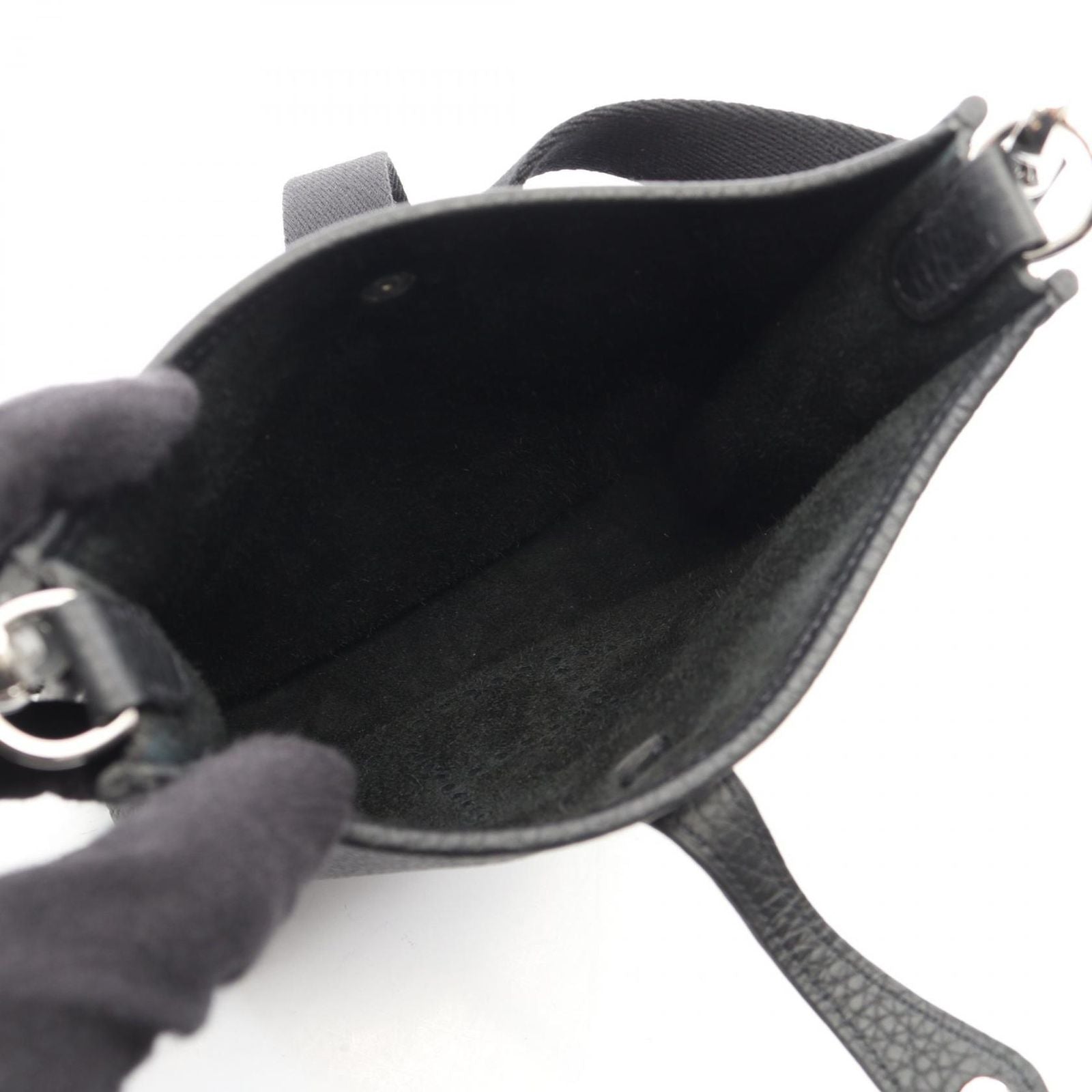 Hermes Shoulder Bag Evelyne TPM Amazon Black Leather TPM — view 3