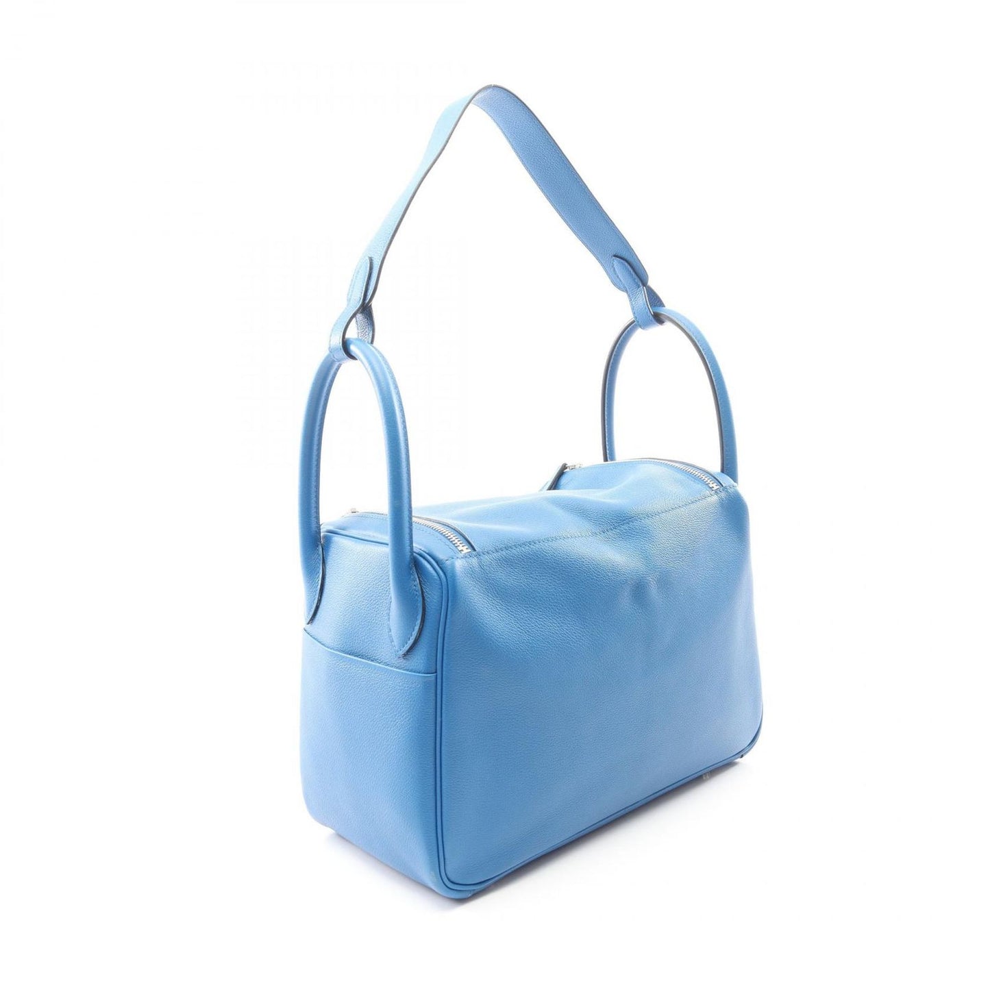 Hermes Shoulder Bag Lindy 30 Blue Zeliege Leather — view 2