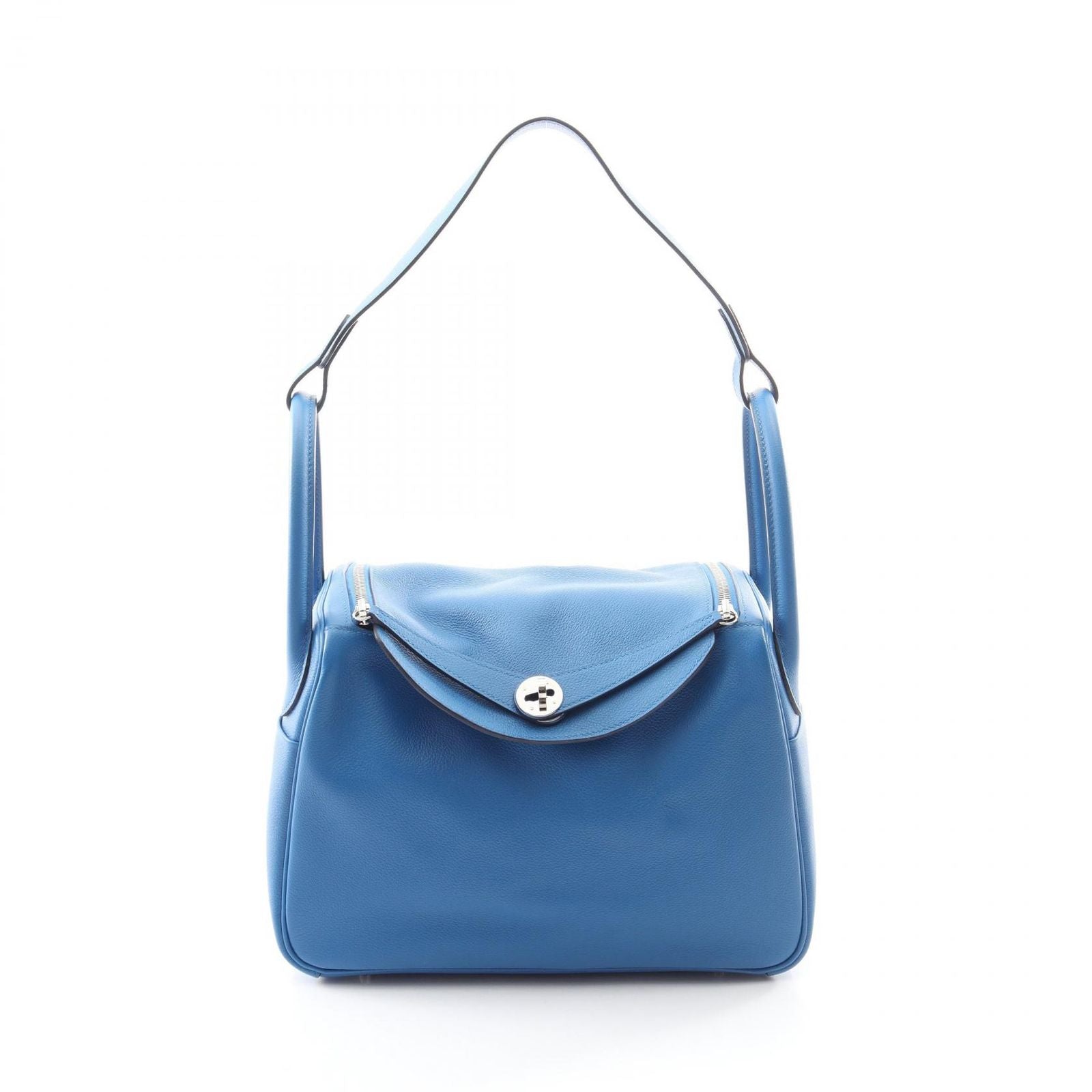 Hermes Shoulder Bag Lindy 30 Blue Zeliege Leather