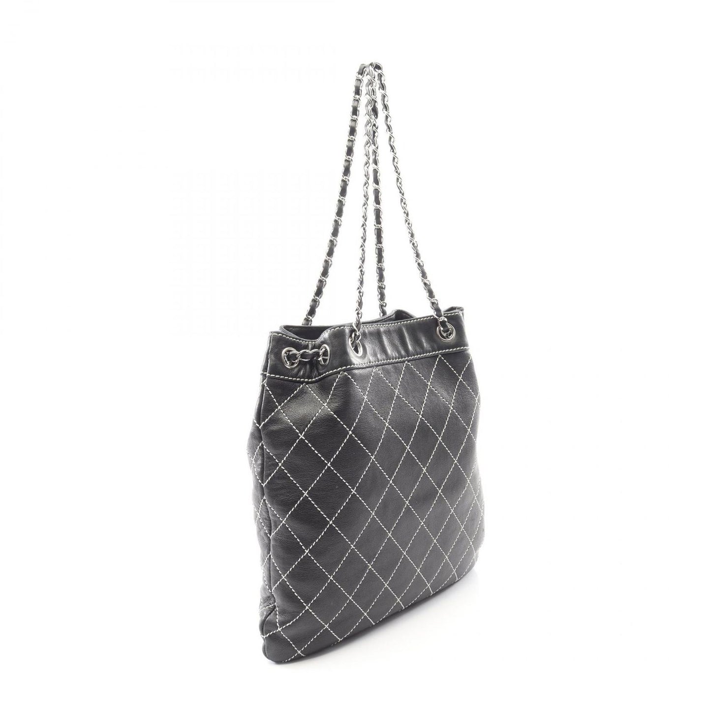 Chanel Shoulder Bag Wild Stitch Black Lambskin Coco Charm — view 2