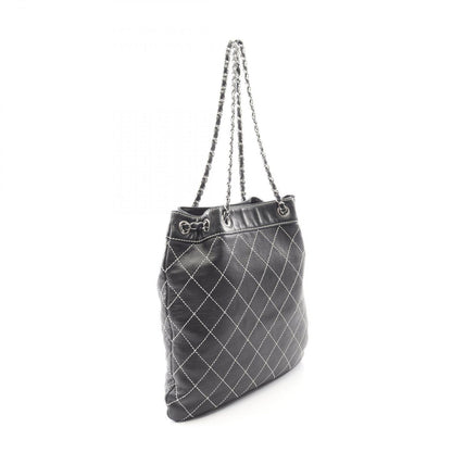 Chanel Shoulder Bag Wild Stitch Black Lambskin Coco Charm — view 2