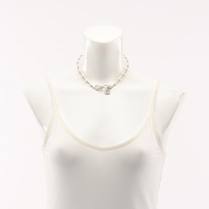 Chanel Necklace CC Logo Stainless Steel Pearl — view 6