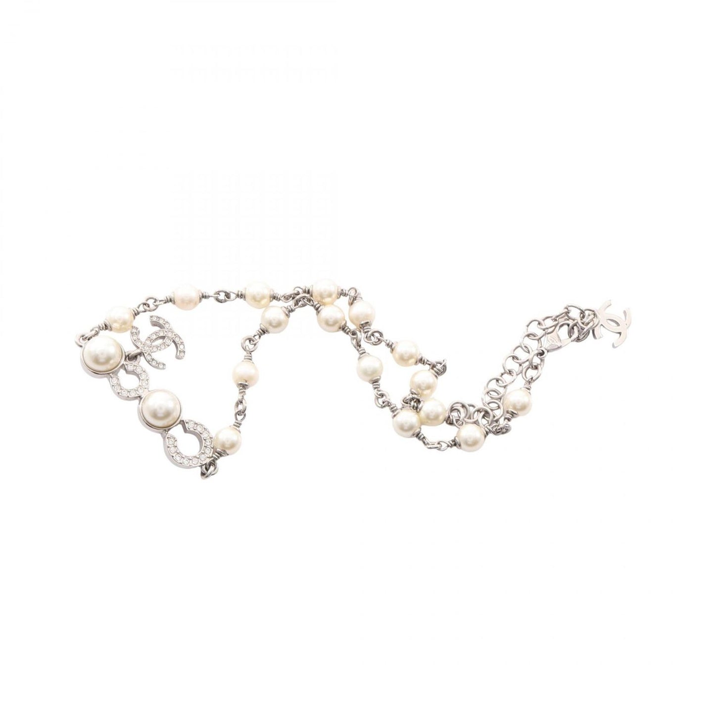 Chanel Necklace CC Logo Stainless Steel Pearl — view 3