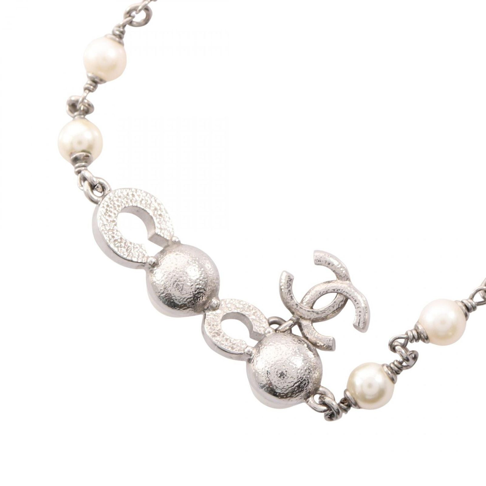 Chanel Necklace CC Logo Stainless Steel Pearl — view 2