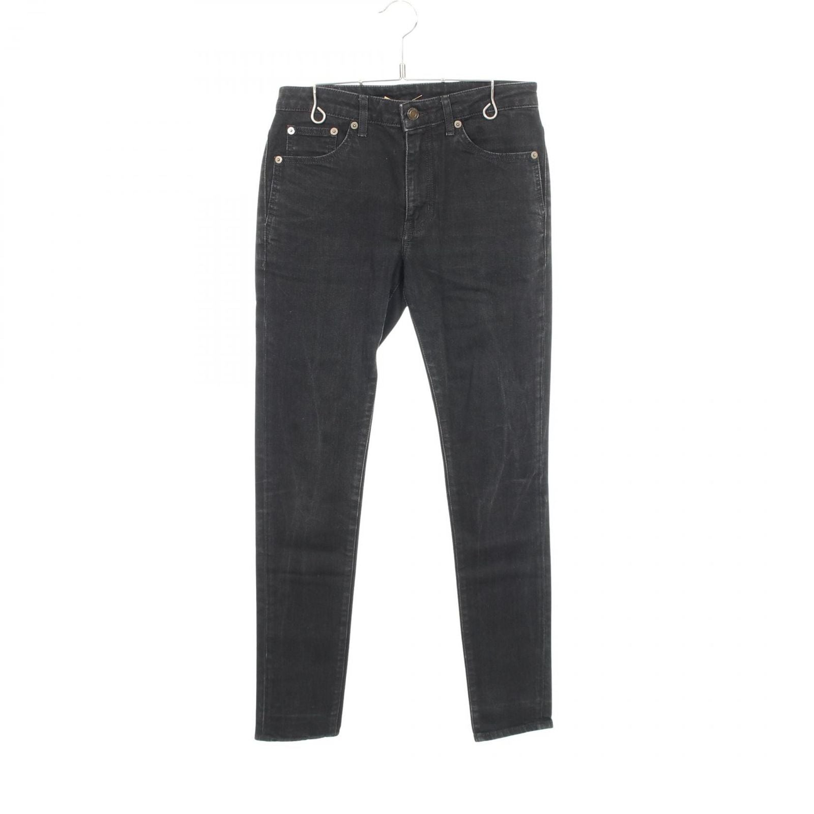 Saint Laurent Paris Denim Pants Slim Black Cotton