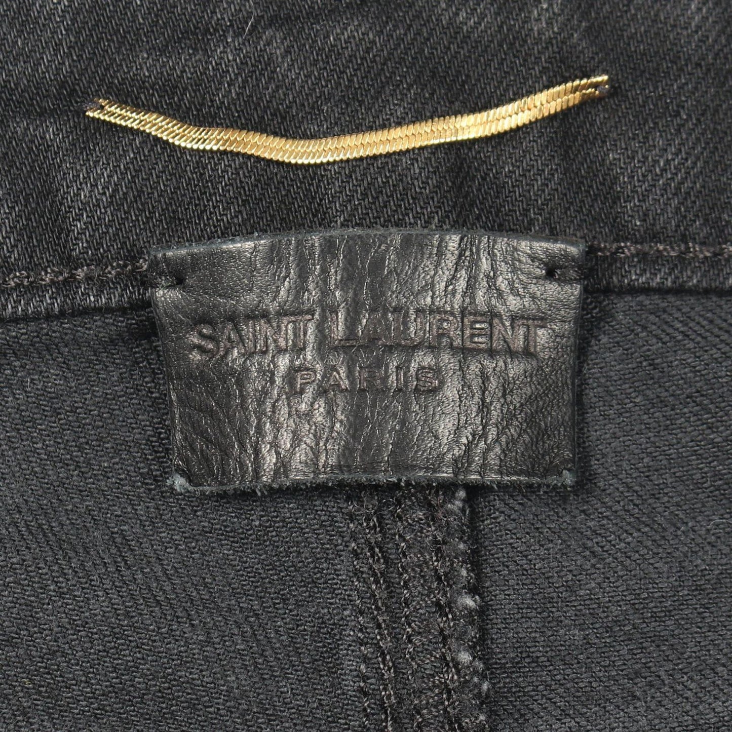 Saint Laurent Paris Denim Pants Slim Black Cotton — view 3