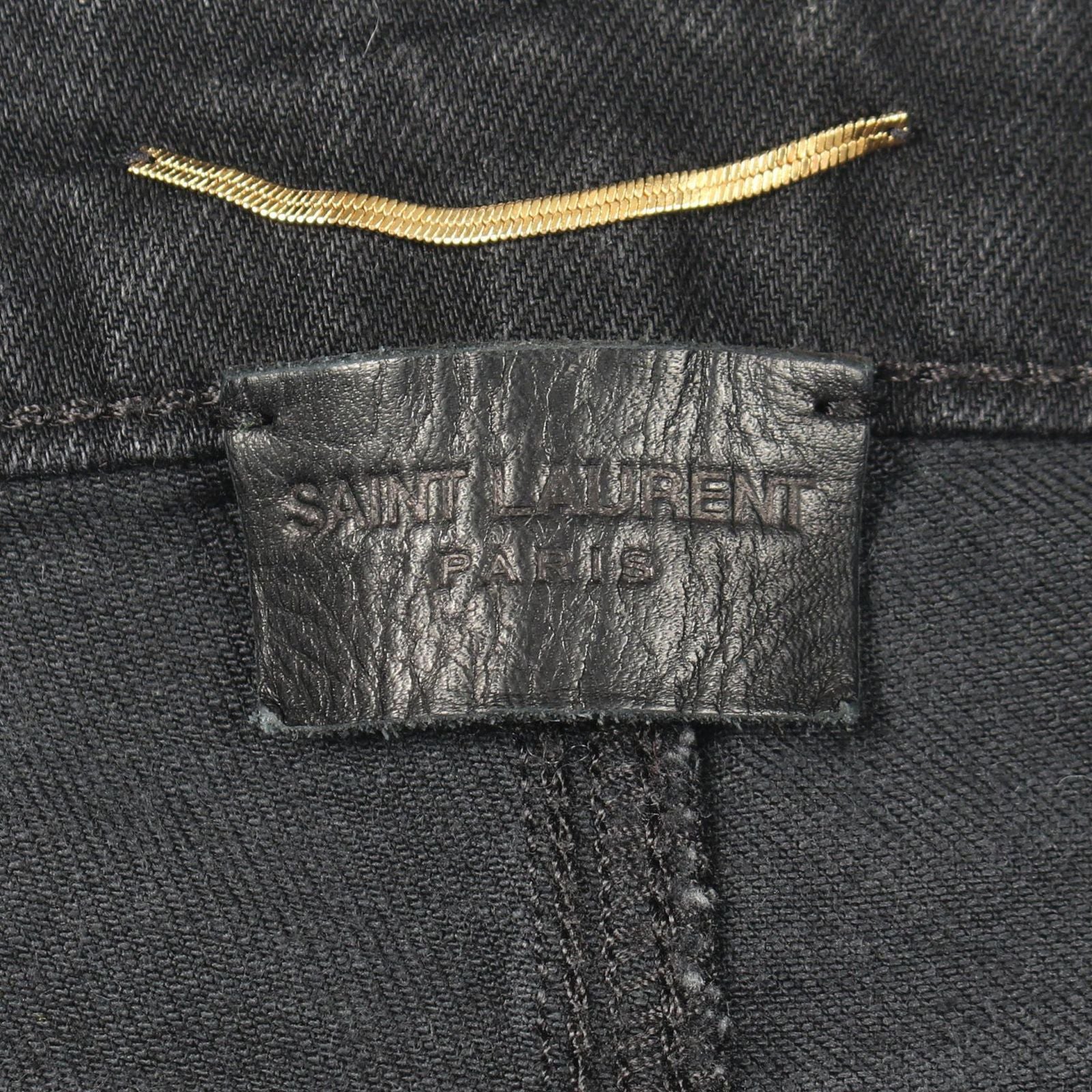 Saint Laurent Paris Denim Pants Slim Black Cotton — view 3