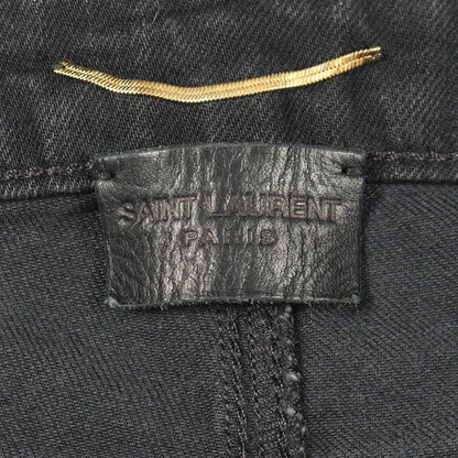 Saint Laurent Paris Denim Pants Slim Black Cotton — view 3