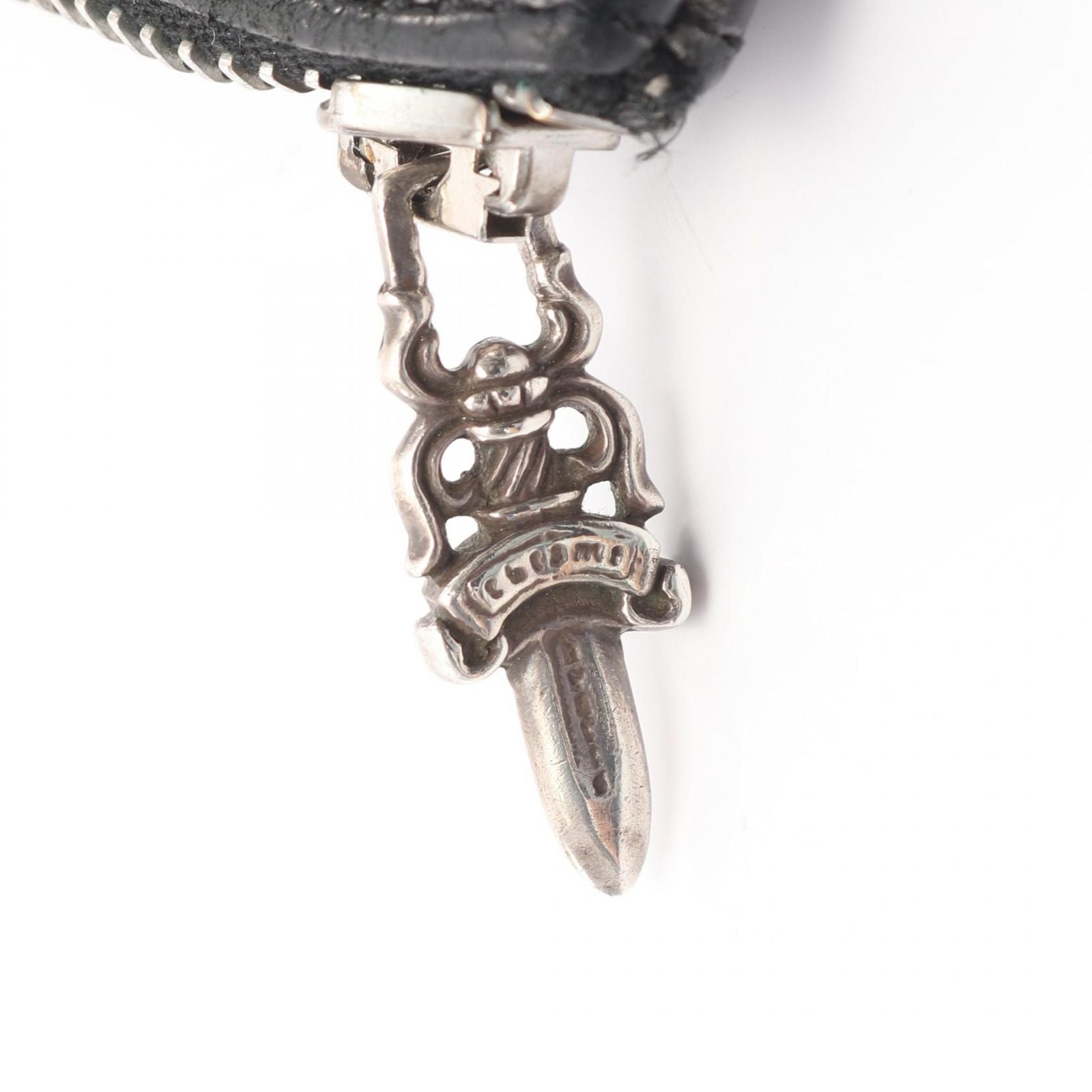 Chrome Hearts Coin Case Cross Patch Zipper Change Pass Leather Dagger Zip — view 4