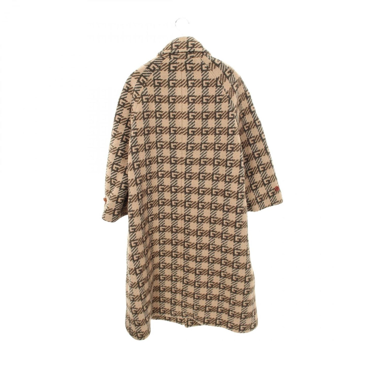 Gucci GG Jacquard Brown Wool Coat — view 2