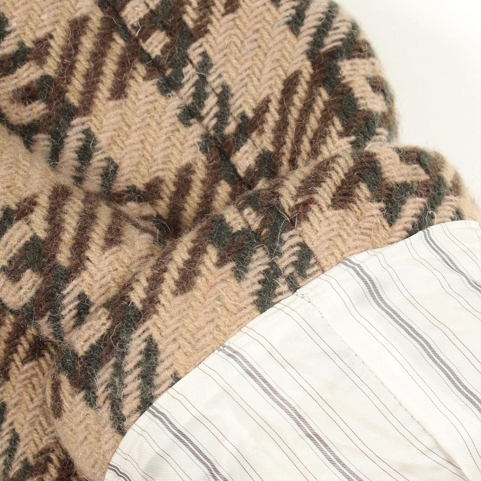 Gucci GG Jacquard Brown Wool Coat — view 7