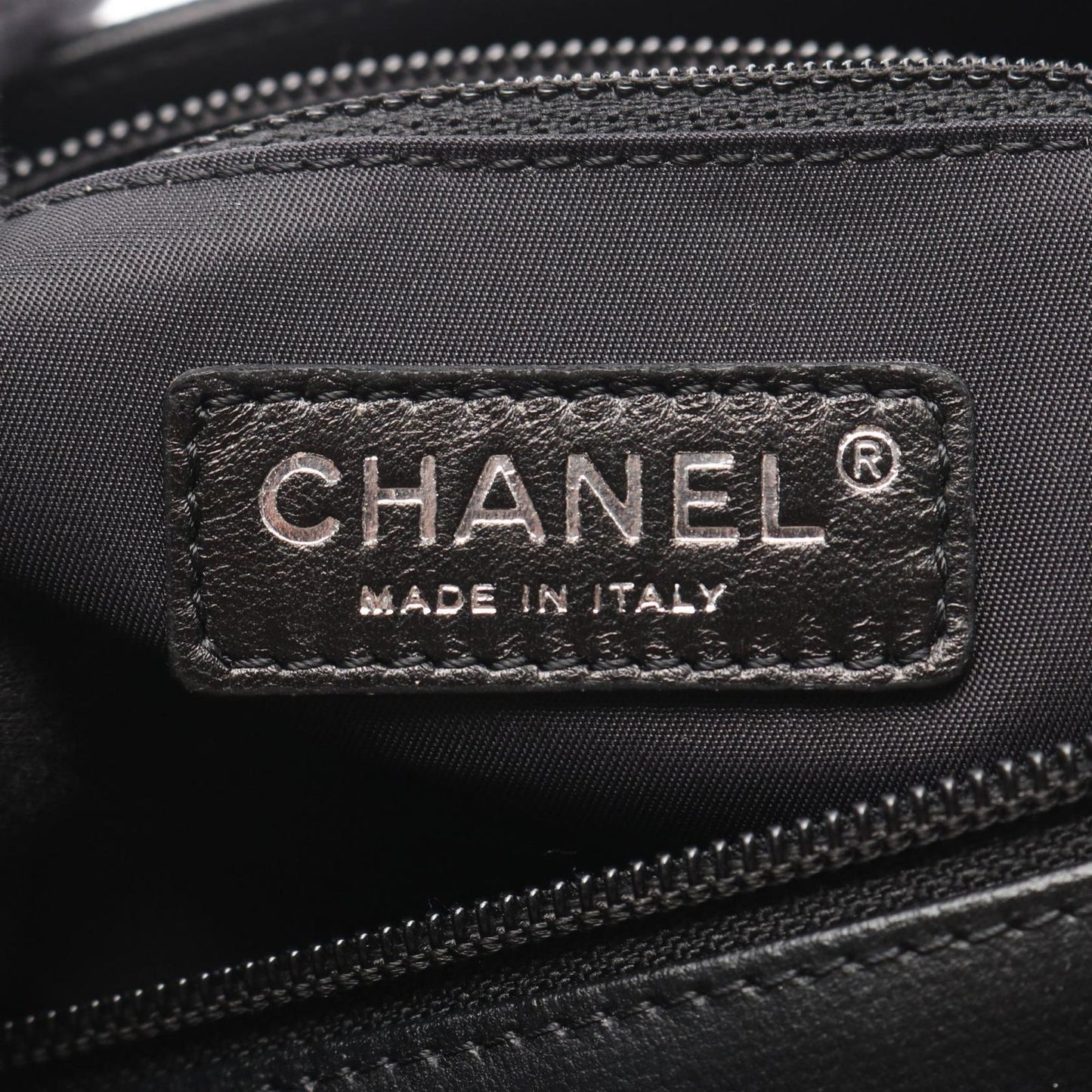 Chanel Tote Paris Biarritz PM Black Canvas Leather PM — view 4