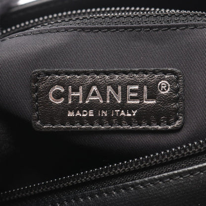 Chanel Tote Paris Biarritz PM Black Canvas Leather PM — view 4