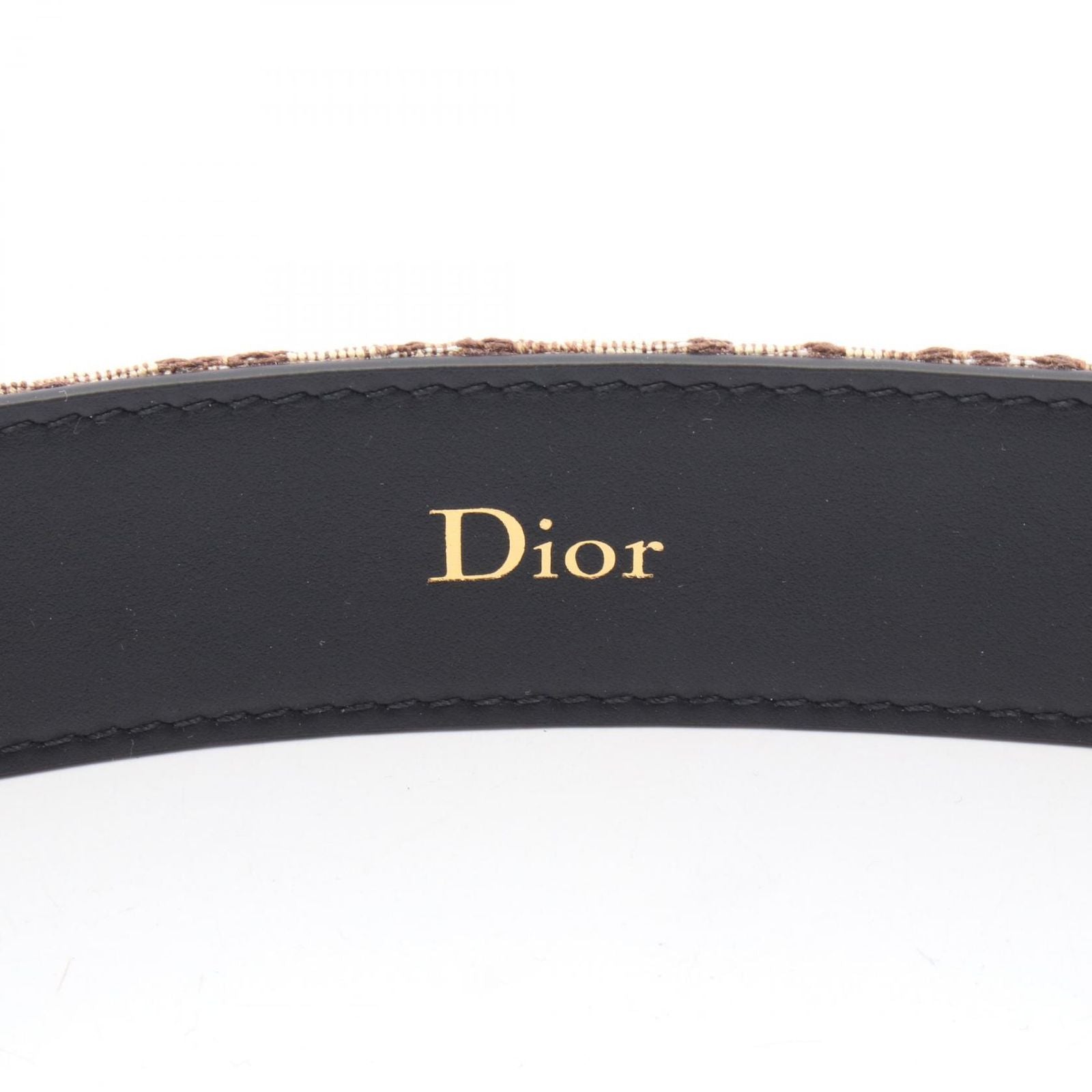 Dior Belt Oblique Brown Canvas Leather — view 4