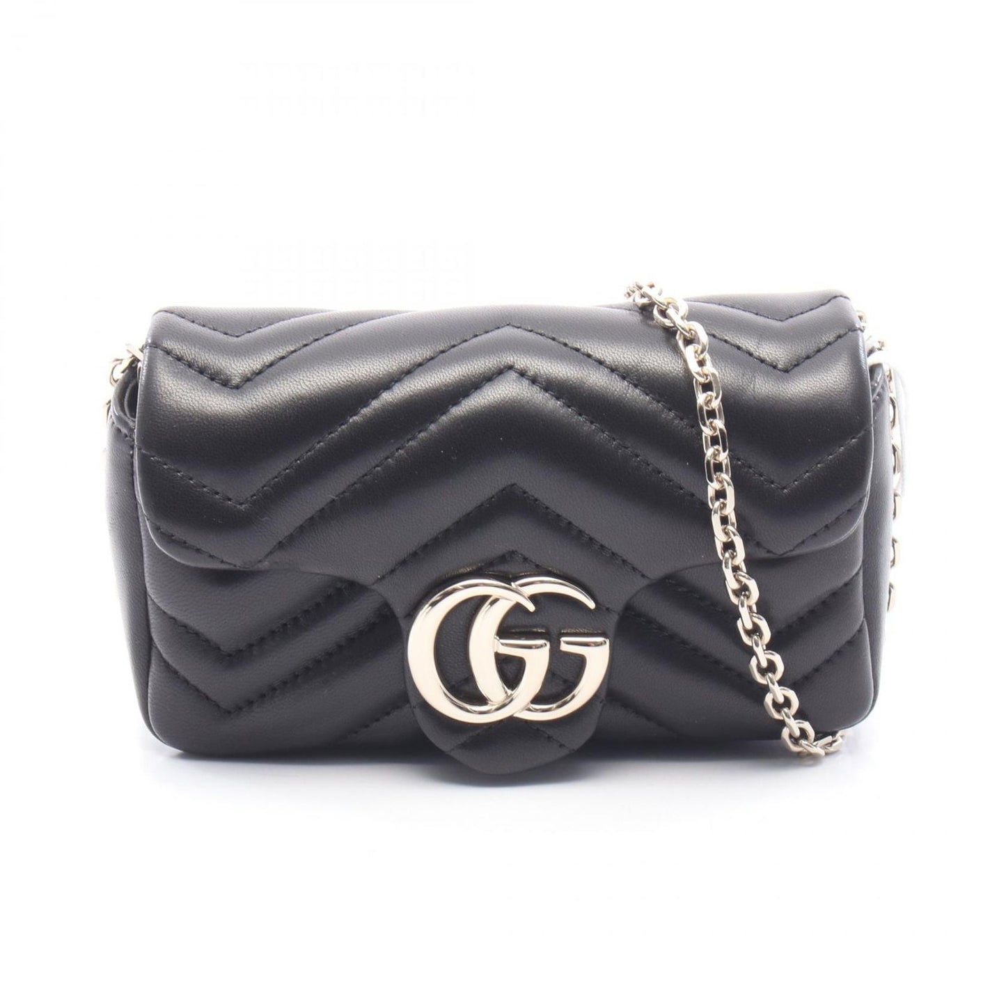 Gucci Shoulder Bag GG Marmont Mini Black Leather