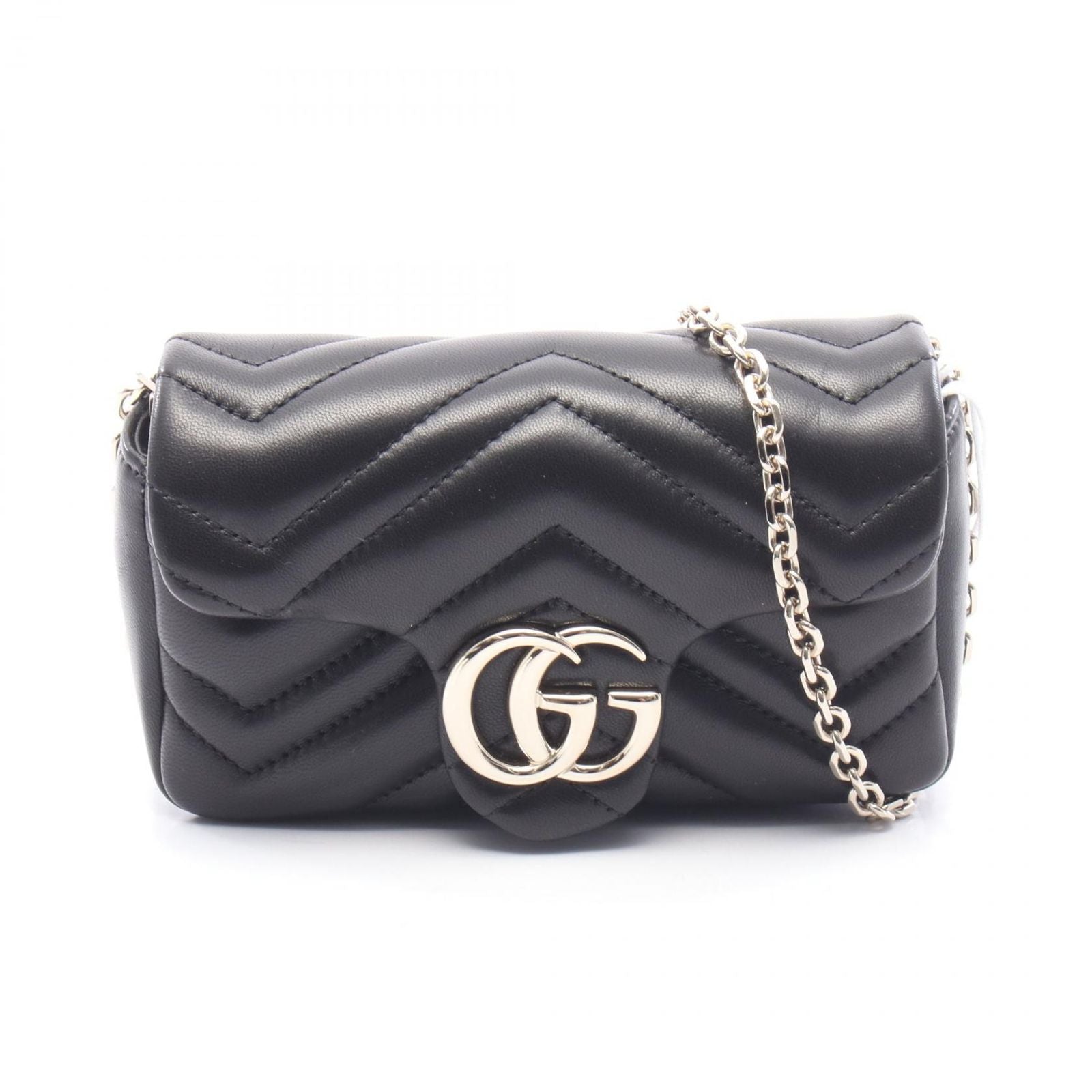 Gucci Shoulder Bag GG Marmont Mini Black Leather