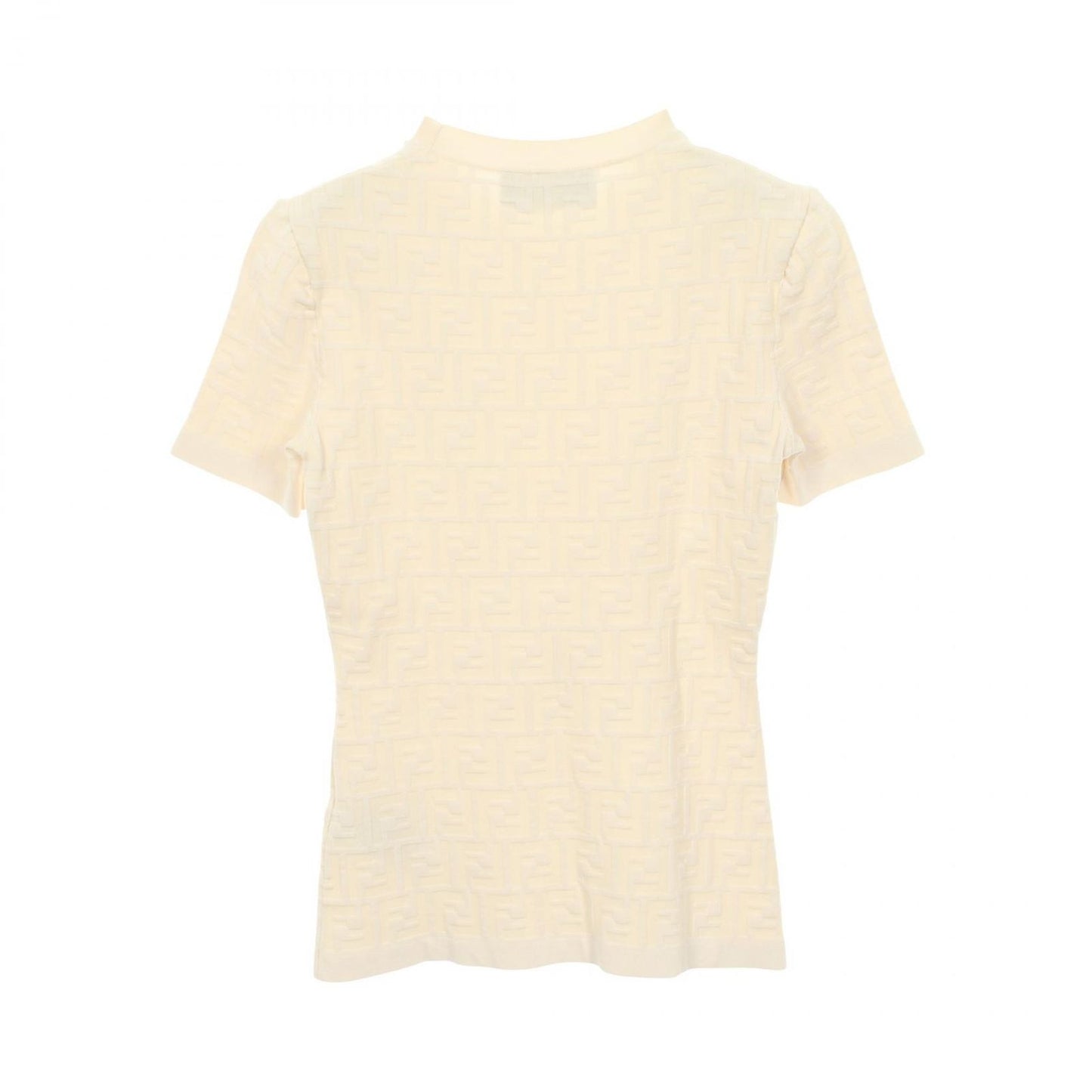 Fendi Knit FF Logo Short Sleeve Polyester Top Sweater — view 2