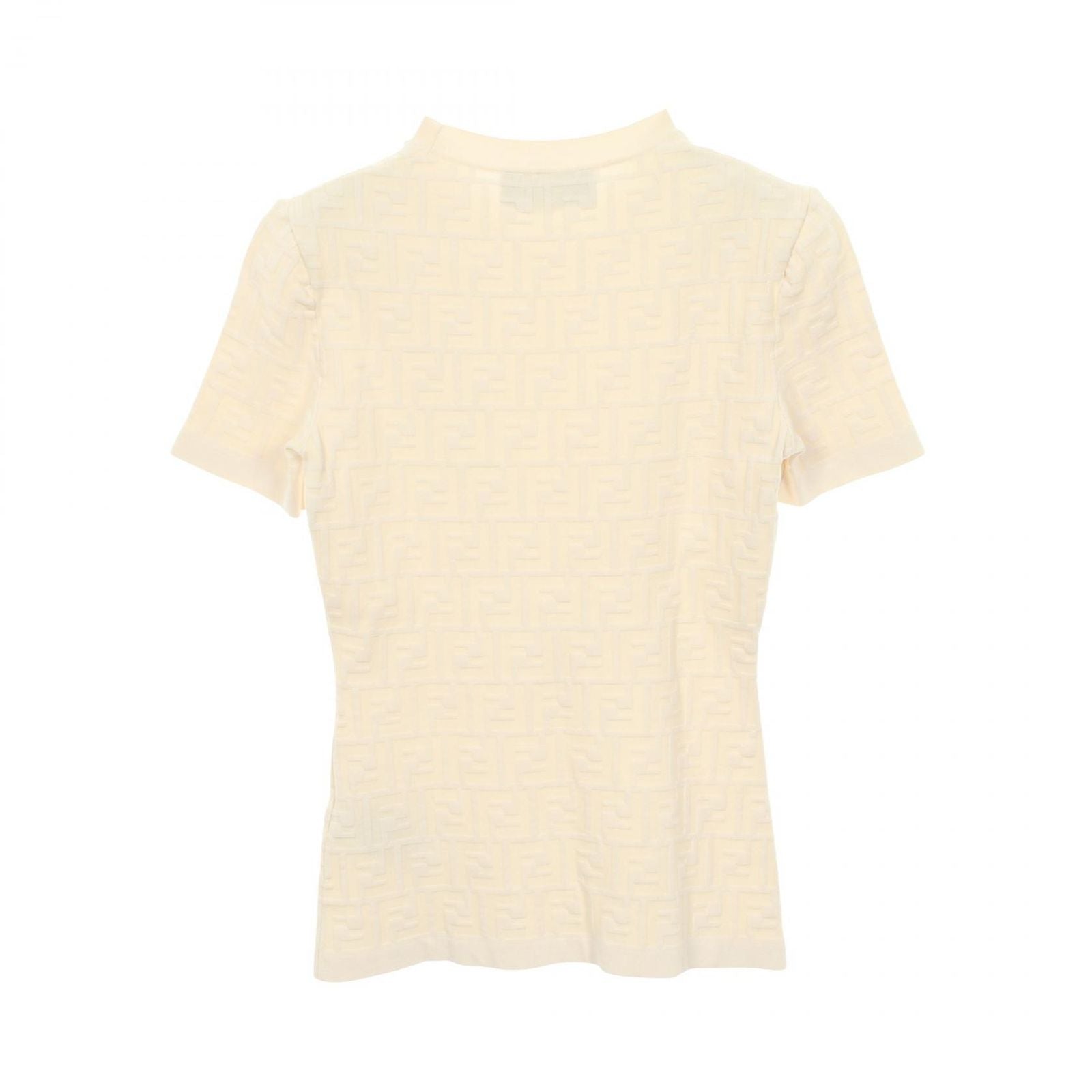 Fendi Knit FF Logo Short Sleeve Polyester Top Sweater — view 2