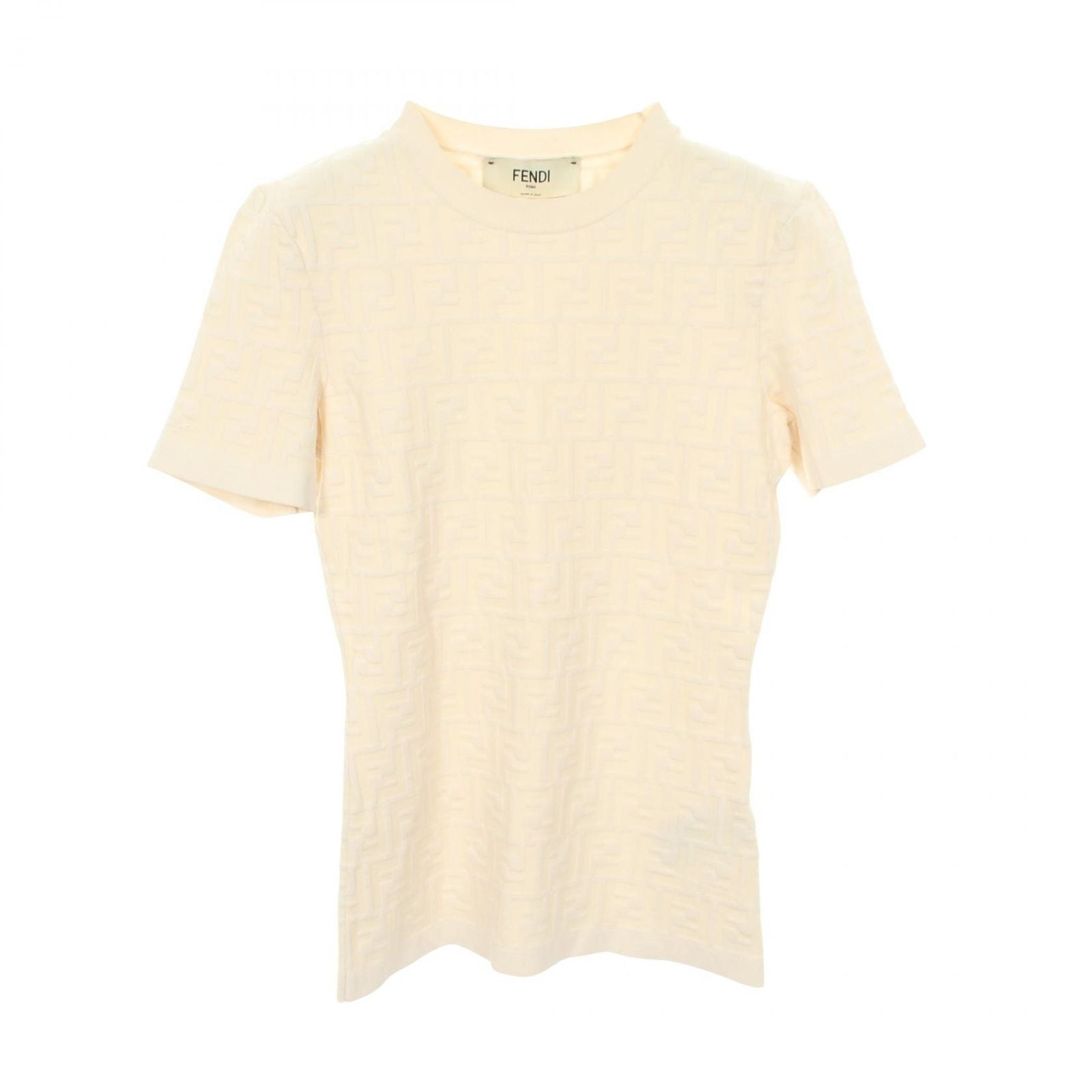 Fendi Knit FF Logo Short Sleeve Polyester Top Sweater