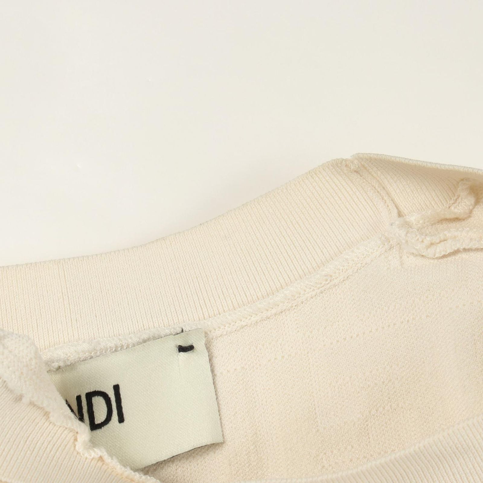 Fendi Knit FF Logo Short Sleeve Polyester Top Sweater — view 7