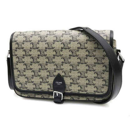 Celine Small Folco Messenger Triomphe Canvas & Ka Shoulder Bag