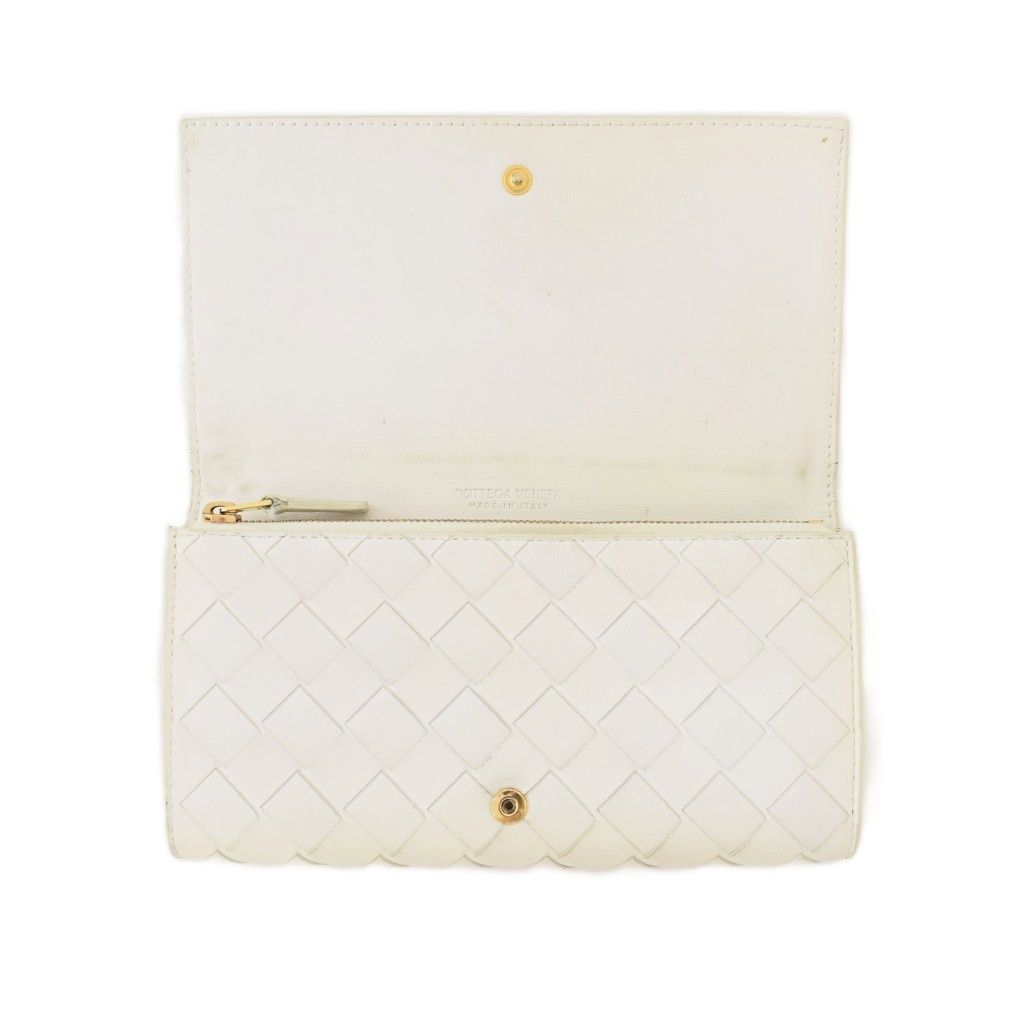 Bottega Veneta Intrecciato Bifold Wallet Leather White — view 4
